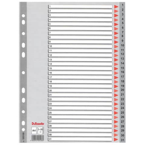 Divisori per rubrica Esselte A4 PPL numerica 1-31 100108