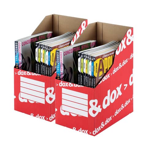 Portariviste Dox & Dox dorso 35 cm bianco/rosso – 17,5×26 cm 1600176