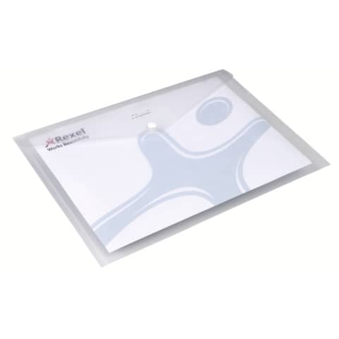 Busta trasparente con bottone Rexel Ice A4 trasparente conf. da 5 pezzi – 2101660