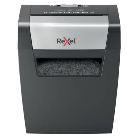 Distruggidocumenti uso moderato Rexel Momentum X308 – P-3 – 15 L – taglio a frammenti 5×42 mm – 2104570EU