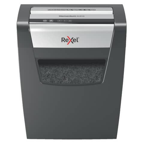 Distruggidocumenti uso moderato Rexel Momentum X410 – P-4 – 23 L – taglio a frammenti 4x28mm – 2104571EU