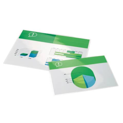 Pouches per plastificatrici a caldo GBC 2×100 µm finitura lucida A4 21,6×30,3 cm Conf. 100 pezzi- 3740306