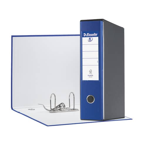 Registratore con custodia Esselte G55 Eurofile protocollo dorso 8 cm cartone rivestito in PP blu – 390755050