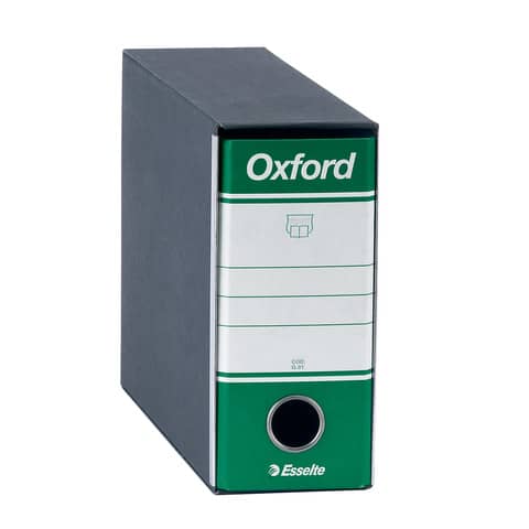 Registratore con custodia Esselte G81 OXFORD memorandum 29,5x19cm – dorso 8 cm verde – 390781180