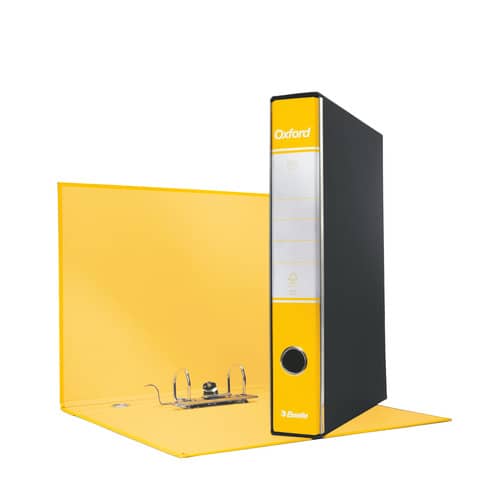 Registratore con custodia Esselte G82 Oxford commerciale 29,5×32 cm – dorso 5 cm giallo – 390782090