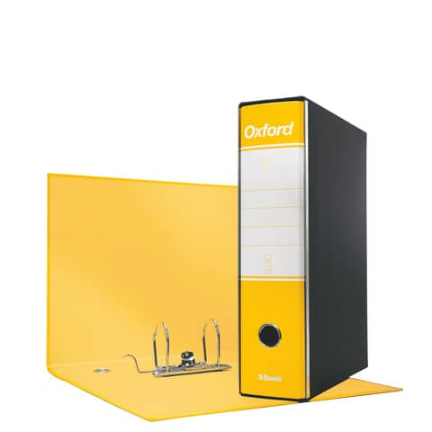Registratore con custodia Esselte G83 Oxford commerciale 29,5×32 cm – dorso 8 cm giallo – 390783090