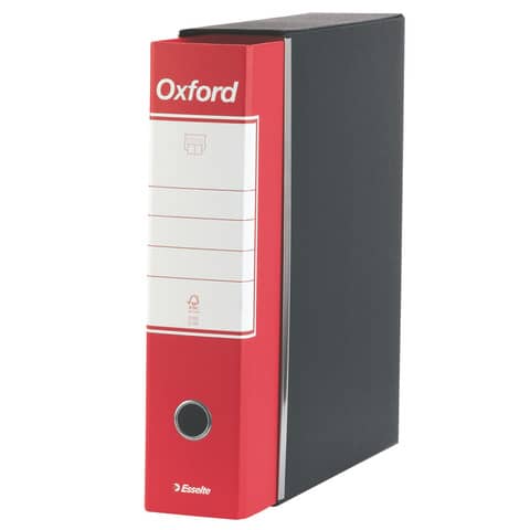 Registratore con custodia Esselte G83 Oxford commerciale 29,5×32 cm – dorso 8 cm rosso – 390783160