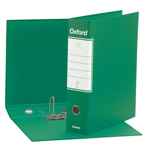 Registratore con custodia Esselte G83 Oxford commerciale 29,5×32 cm – dorso 8 cm verde – 390783180