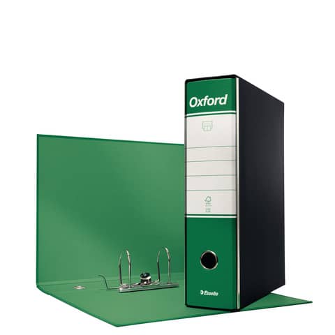 Registratore con custodia Esselte G85 Oxford protocollo 29,5×35 cm – dorso 8 cm verde – 390785180