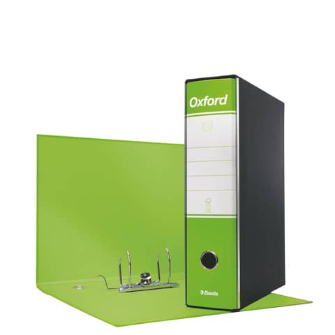 Registratore con custodia Esselte G85 Oxford protocollo 29,5×35 cm – dorso 8 cm verde lime – 390785600