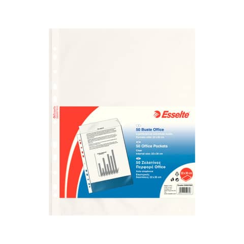 Buste a perforazione universale lisce Esselte Copy Safe 22×30 cm Office medio spessore – conf.50 – 395097000