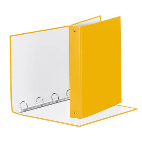 Raccoglitore Esselte Meeting a 4 anelli tondi 30mm cartone rivestito in PP giallo 22x30cm dorso 4cm – 395792100