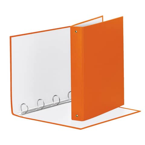 Raccoglitore Esselte Meeting a 4 anelli tondi 30mm cartone rivestito in PP arancione 22x30cm dorso 4cm – 395792200