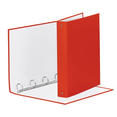 Raccoglitore Esselte Meeting a 4 anelli tondi 30mm cartone rivestito in PP rosso 22x30cm dorso 4cm – 395792300