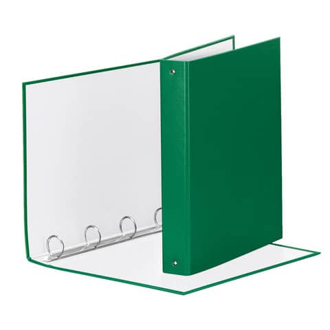 Raccoglitore Esselte Meeting a 4 anelli tondi 30mm cartone rivestito in PP verde 22x30cm dorso 4cm – 395792600