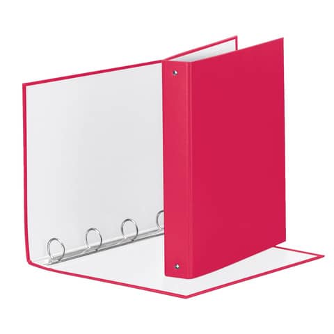 Raccoglitore Esselte Meeting a 4 anelli tondi 30mm cartone rivestito in PP fucsia 22x30cm dorso 4cm – 395792900