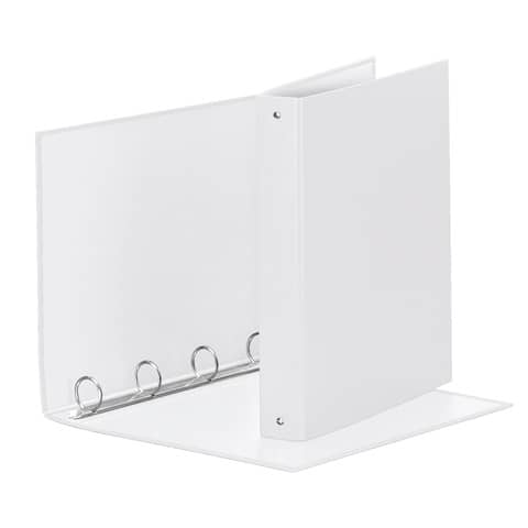 Raccoglitore Esselte Meeting a 4 anelli tondi 30mm cartone rivestito in PP bianco 22x30cm dorso 4cm – 395792904