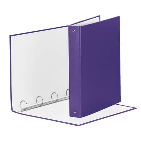 Raccoglitore Esselte Meeting a 4 anelli tondi 30mm cartone rivestito in PP viola 22x30cm dorso 4cm – 395792950