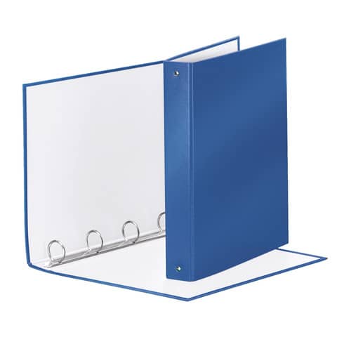 Raccoglitore Esselte Meeting a 4 anelli tondi 30mm cartone rivestito in PP blu metallizz. 22x30cm dorso 4cm – 395792960