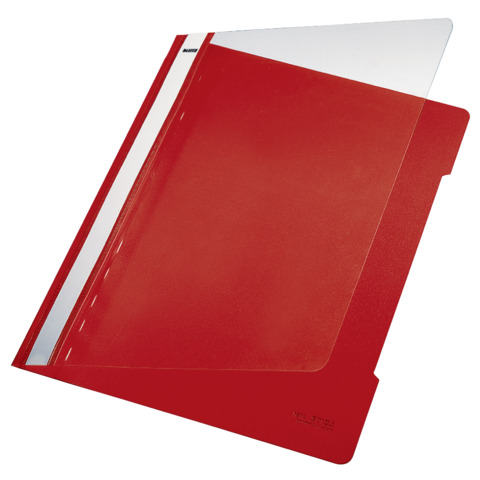 Cartellina ad aghi con clip Leitz in PVC A4 rosso 41910125