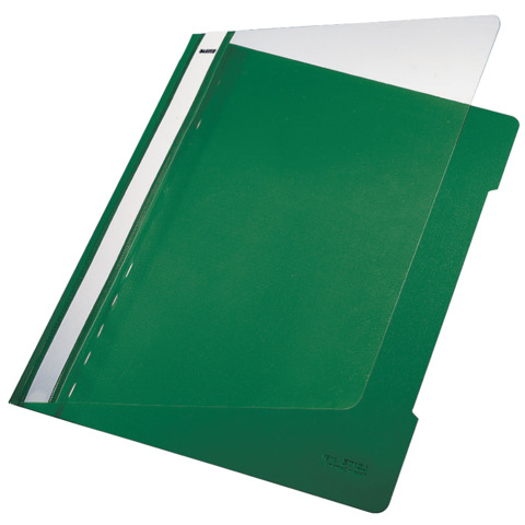 Cartellina ad aghi con clip Leitz in PVC A4 verde 41910155