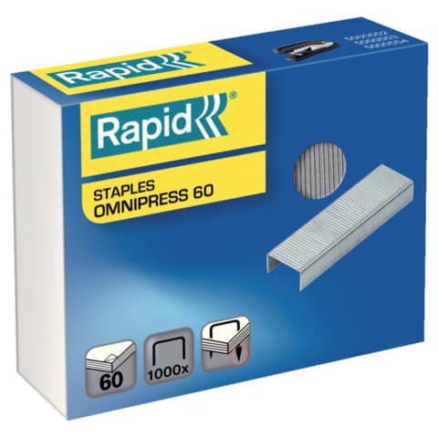 Punti metallici Rapid 26/8+ Omnipress fino a 60 fogli conf. da 1000 – 5000561