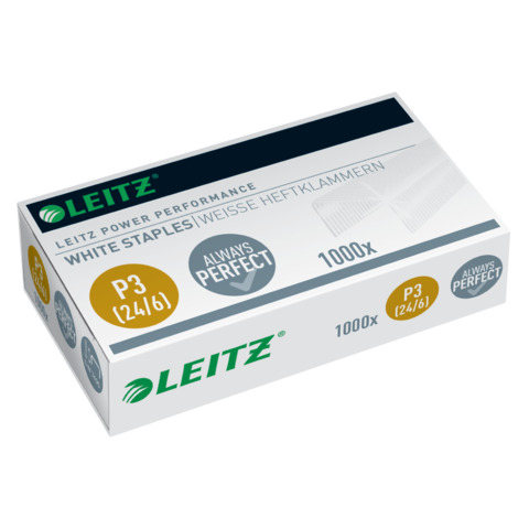 Punti metallici 24/6 Leitz in metallo bianco scatola da 1000 punti – 55540000