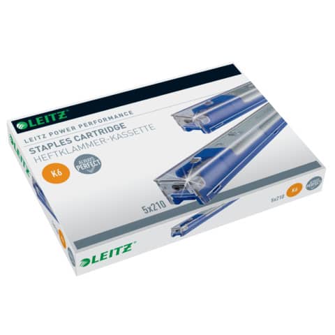 Punti metallici per mod. 5551 K6 fino a 25 fogli Leitz K6 – 26/6 5 cartucce da 210 punti – 55910000