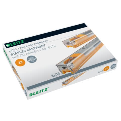 Punti metallici per mod. 5551 K8 fino a 40 fogli Leitz K8 – 26/8 5 cartucce da 210 punti – 55920000