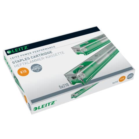 Punti metallici per mod. 5551 K10 fino a 55 fogli Leitz K10 – 26/10 5 cartucce da 210 punti – 55930000