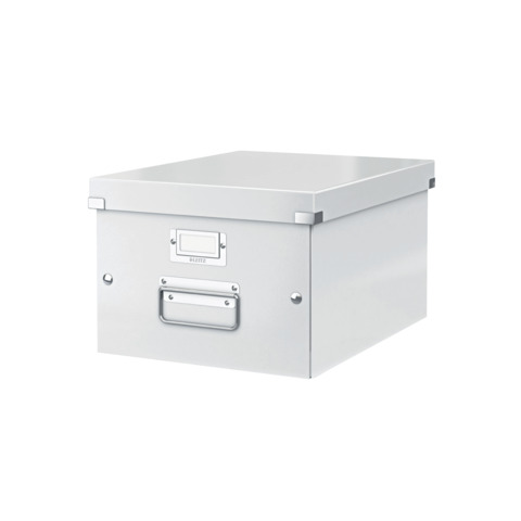Scatola per archiviazione universale ”M” Leitz CLICK & STORE bianco metallizzato 28,1x20x37 cm – 60440001