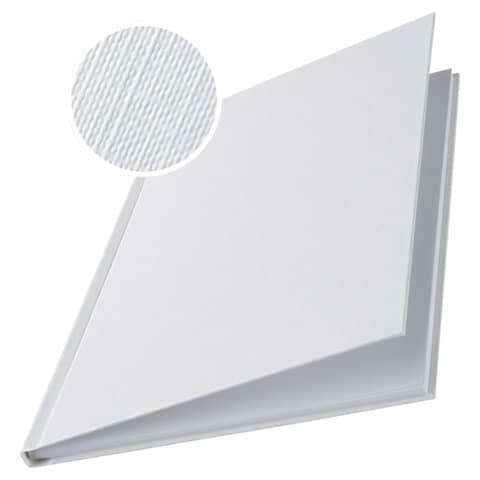 Copertina rigida 36-70 fogli Leitz impressBIND in cartone con dorso da 7 mm A4 bianco  conf. da 10 – 73910001