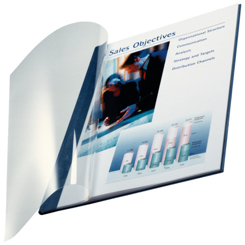 Copertina flessibile max 10-35 fogli Leitz impressBIND in PPL con dorso da 3,5 mm A4 blu  conf. da 10 – 73980035