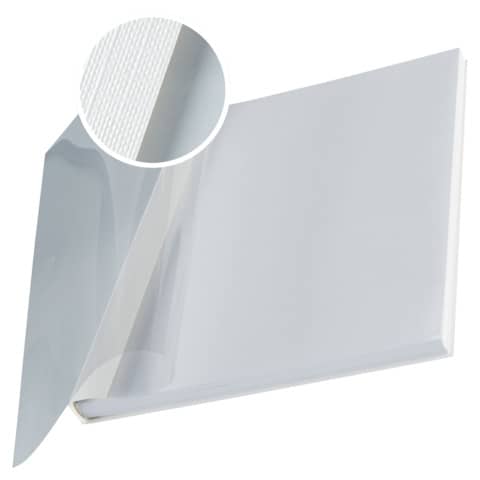 Copertina flessibile max 106-140 fogli Leitz impressBIND in PPL con dorso da 14 mm A4 bianco  conf. da 10 – 74150001