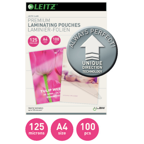 Pouches per plastificatrici Leitz iLam con UDT 2×125 µm in EVA A4 21,6×30,3 cm conf. 100 pezzi – 74810000