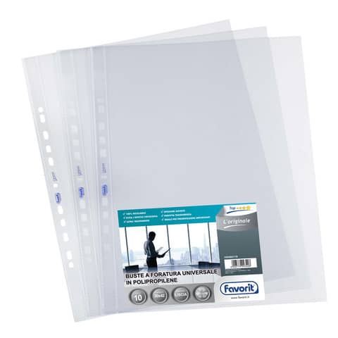 Buste trasp. a foratura universale FAVORIT L’Originale 30×42 cm conf. da 10 – 100460119