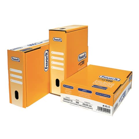 Buste trasp. a foratura universale FAVORIT La500 buccia d’arancia linear 22×30 cm  scatola da 500 – 400052718