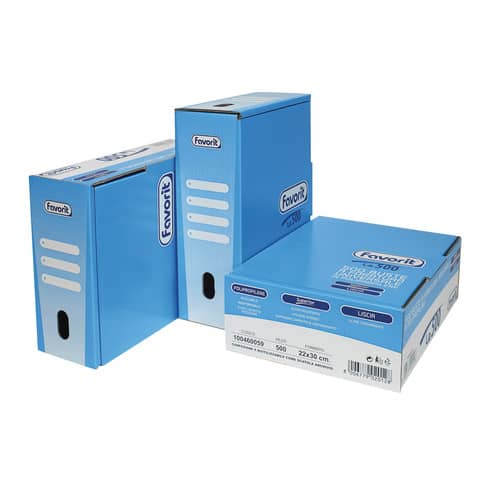 Buste trasp. a foratura universale FAVORIT La500 liscia superior 22×30 cm scatola da 500 – 100460059