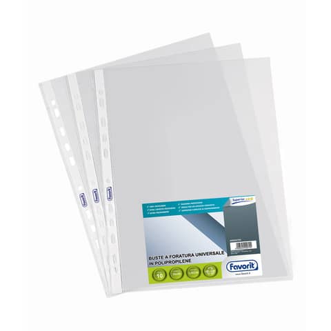 Buste trasp. a foratura universale FAVORIT liscie superior 35x50cm conf. da 10 – 400053759