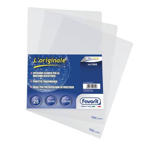 Buste trasp. a L FAVORIT L’Originale liscia top 22×30 cm conf. da 25 – 100460046