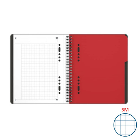 Blocchi spiralati OXFORD International Activebook A5+ grigio/arancio quadretti 5 mm 100102880