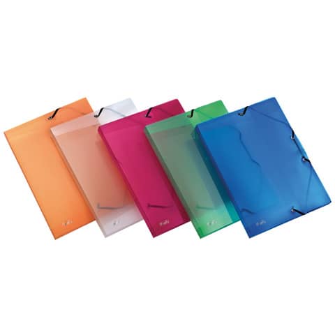 Cartellina a 3 lembi con elastico FAVORIT Lumina 24×32 cm dorso 2,5 cm assortiti – 400066839