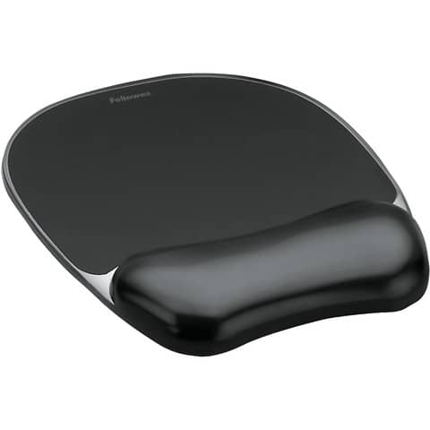 Tappetino mouse con poggiapolsi FELLOWES Crystal™ Gel nero 20,2 x 23,5 x 2,5 cm – 9112101