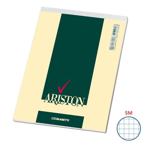 Blocchi con punto metallico Blasetti Ariston – 70 ff 60 g/m² A4 – quad. 5 mm 1069