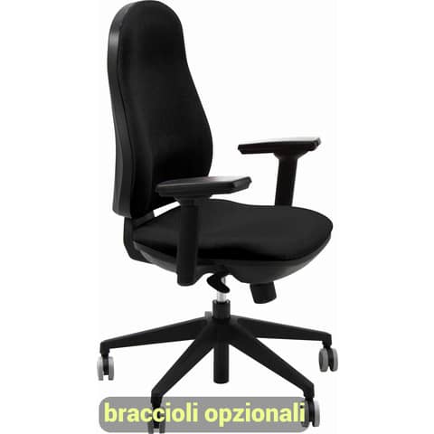 Sedia operativa girevole Unisit Ariel AIER Eco smart rivestimento ignifugo – nero – AIER/IN