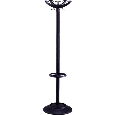 Appendiabiti da terra Unisit Helix con portaombrelli – h. 168 cm – nero APUEL/N