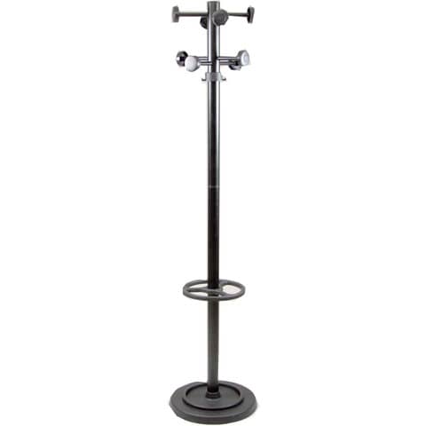 Appendiabiti da terra Unisit Totem con portaombrelli  h. 172 cm – 8 appendini nero – APUTO/N