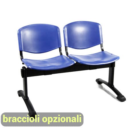 Panca 2 posti attesa Unisit Dado D5P2P – PPL nero D5P2P/NE