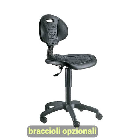 Sgabello tecnico Unisit Esos EOE3 basso poliuterano integrale nero – EOE3