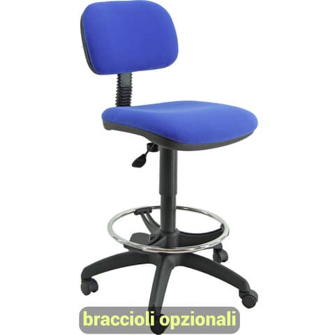 Sgabello tecnico Unisit Esos EOE5S seduta alta – poggiapiedi telescopico – rivestimento Eco blu – EOE5S/EB